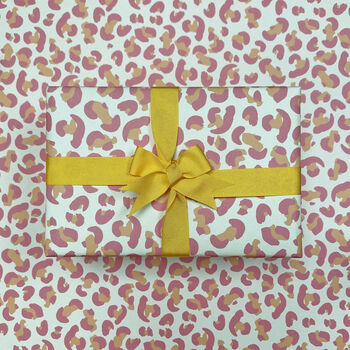 Pink And Peach Leopard Print Wrapping Paper, 5 of 6