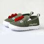 Personalised Dinosaur Baby Shoes Khaki, thumbnail 3 of 8