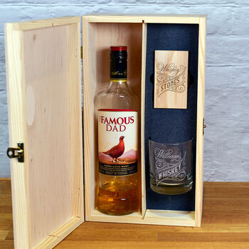 Whiskey Label Birthday Bottle Box With Glass And Stones, 2 of 4