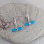 The T Bar Turquoise Hoop Earrings, Silver, thumbnail 1 of 7
