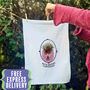 Personalised November Birth Flower Tea Towel, thumbnail 1 of 8