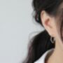 Sterling Silver Wavy Open Hoop Stud Earrings, thumbnail 2 of 6