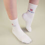 Great Britain White Luxury Sports Women's Socks, thumbnail 1 of 4