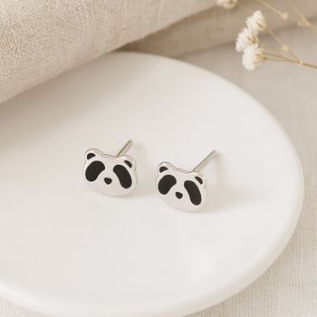 Sterling Silver Panda Stud Earrings – 7mm X 6mm, 2 of 5