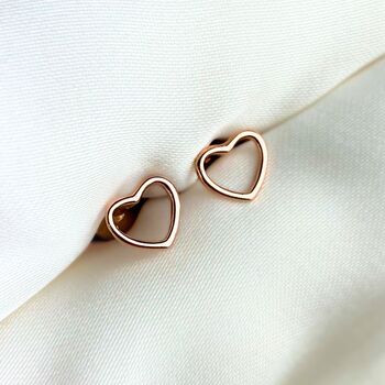 Sterling Silver Screw Back Heart Stud Earrings, 4 of 5