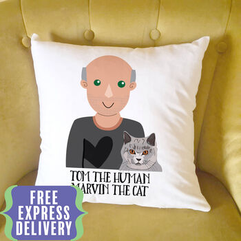 Personalised Cat Dad Gift Cushion, 2 of 12