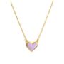 Gold Plated Sterling Silver Heart Lilac Enamel Necklace, thumbnail 3 of 4