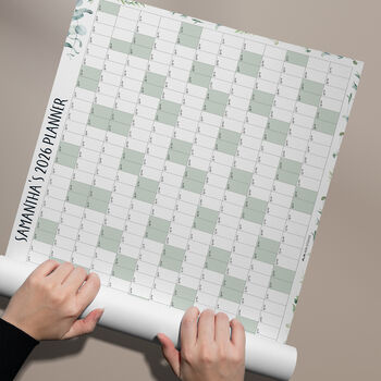 Personalised 2026 Wall Calendar | A1 Or A2 Eucalyptus Planner, 4 of 5