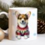 Personalised Corgi In Christmas Jumper Mug B, thumbnail 1 of 2