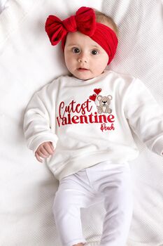 Cutest Valentine Bear Personalised Name Embroidered Sweatshirt, 3 of 6