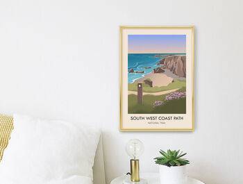 South West Coast Path National Trail Travel Poster, 2 of 8