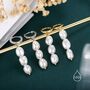 Sterling Silver Genuine Baroque Pearl Trio Huggie Hoop Earrings, thumbnail 8 of 12