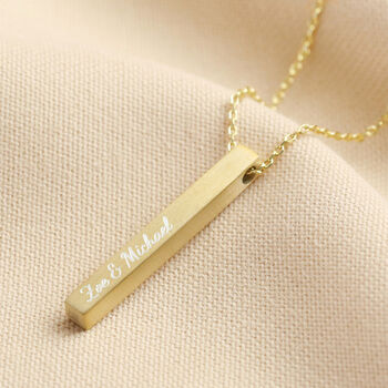 Personalised Solid 9ct Gold Bar Necklace, 6 of 12