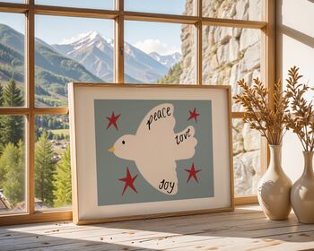 Peace, Love, Joy Kids’ Christmas Art Print, 4 of 4