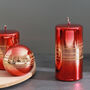 Red Metallic Candles With Gold Glitter Detail, thumbnail 1 of 3