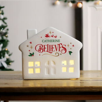Personalised 'Believes' Christmas LED House – Christmas Ornament, 4 of 5
