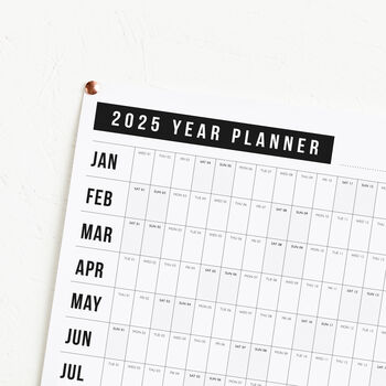 2025 Block Year Calendar, 2 of 3