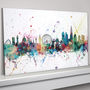 London Skyline Cityscape Paint Splashes Print, thumbnail 1 of 6