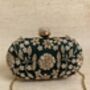 Emerald Green Pearl Oval Clutch Bag, thumbnail 6 of 10