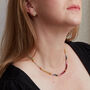 Rainbow Sapphire Gold Plated Silver Beaded Necklace, thumbnail 4 of 10