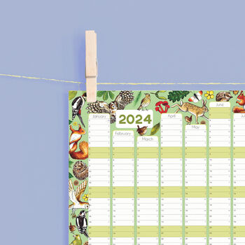 2024 Woodland Animals Wall Calendar And Year Planner, 2 of 5