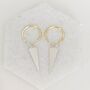 Sterling Silver And Gold Plate Triangle Huggie Hoops, thumbnail 2 of 3