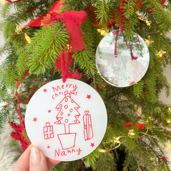 Personalised Kids Artwork Christmas Tree Decoration, 7 of 8