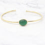 Emerald May Birthstone Gold Plated Bangle Bracelet, thumbnail 1 of 4
