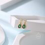 Four Cz And Droplet Stud Earrings, thumbnail 7 of 12