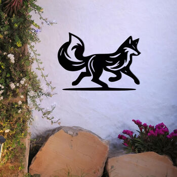 Running Fox Metal Wall Art For Garden, Animal Themed Gift, 4 of 10