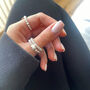 Sterling Silver Personalised Initial Love Heart Charm Stacking Stretch Bead Ring, thumbnail 4 of 6