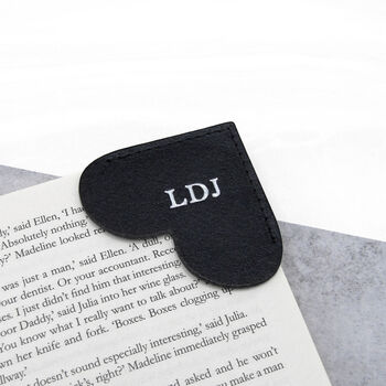 Handmade Personalised Leather Heart Corner Bookmark, 4 of 9