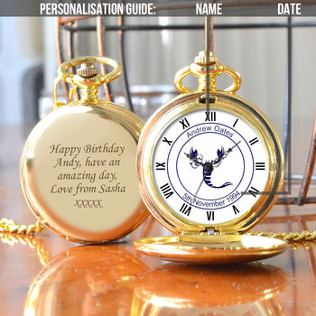 Personalised Zodiac Printed Design Pocket Watch, 2 of 5