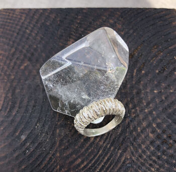 Small Hasselback Eco Sterling Silver Ring, 4 of 5
