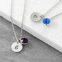 Personalised Birthstone Crystal And Disc Necklace, thumbnail 5 of 7