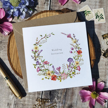 Delicate Wildflowers Square Invitation, 4 of 9