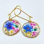 Real Flowers Round Drop Earrings Small Hand Made, thumbnail 6 of 12