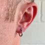 Mens Chunky Hammered Sterling Silver Hoop Earrings, thumbnail 5 of 11