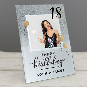 Personalised 30th Birthday Glitter Glass Photo Frame, 2 of 3