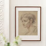Light Academia Portrait Sketch Print Of A Young Woman, thumbnail 11 of 12