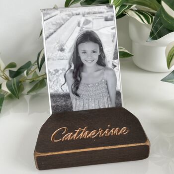 Personalised Carved Wooden Photo Holder, 3 of 12