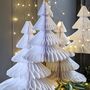 White Honeycomb Paper Christmas Tree, thumbnail 1 of 2