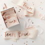 Six Pink And Rose Gold Team Bride Hen Party Sash, thumbnail 1 of 3