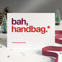 Autocorrect 'Handbag' Christmas Card Single Or Pack, thumbnail 1 of 3