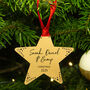 Personalised Mummy, Daddy And Bump Christmas Star Decoration, thumbnail 1 of 4