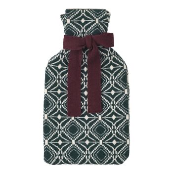 Reversible Merino Lambswool Hot Water Bottle In Green, 6 of 6