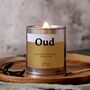 Oud Wood Wick Candle Arabian Inspired Home Fragrance, thumbnail 1 of 7