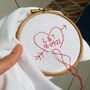Personalised Initials Heart Handkerchief With Date, thumbnail 5 of 6