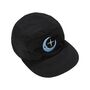 Moon Smile Embroidered Five Panel Cap Black, thumbnail 1 of 4