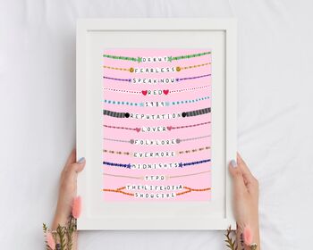 Taylor Swift Album Friendship Bracelet Print Inc Showgirl, 2 of 5